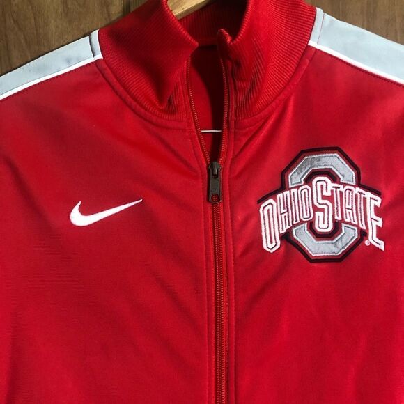 Ohio State University Red Nike Dri Fit Full Zip Long Sleeve Jacket. - Picture 2 of 4